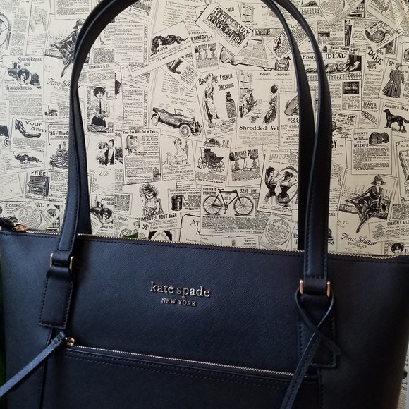 Kate Spade large shoulder Black Tote Authentic - Picture 9 of 11